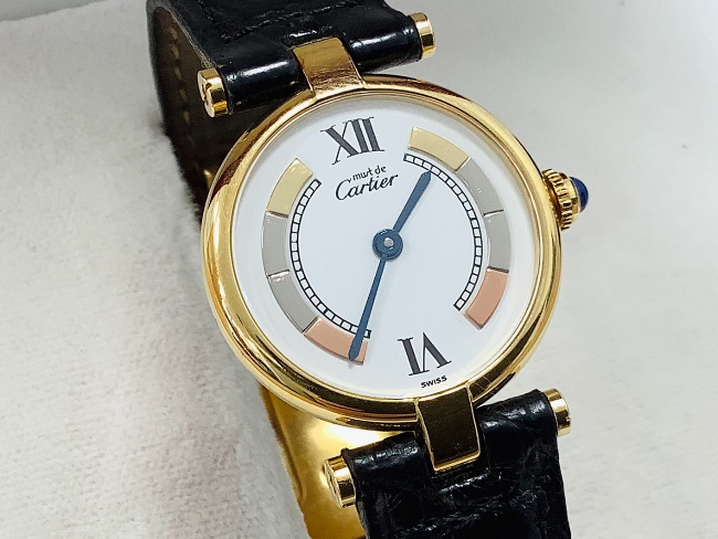 カルティエ ヴェルメイユ925 スリーカラー 革ベルトを買取｜奈良 