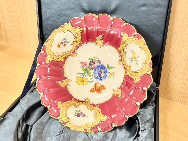 古マイセン グランツゴールド 飾り皿 萬】美品 19世紀 オールド