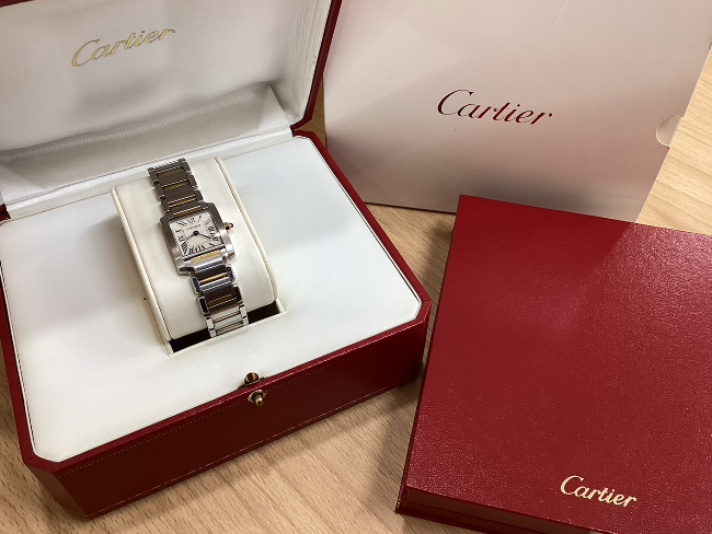 カルティエ タンクフランセーズSM コンビ 完品 2384を買取｜奈良王寺町 