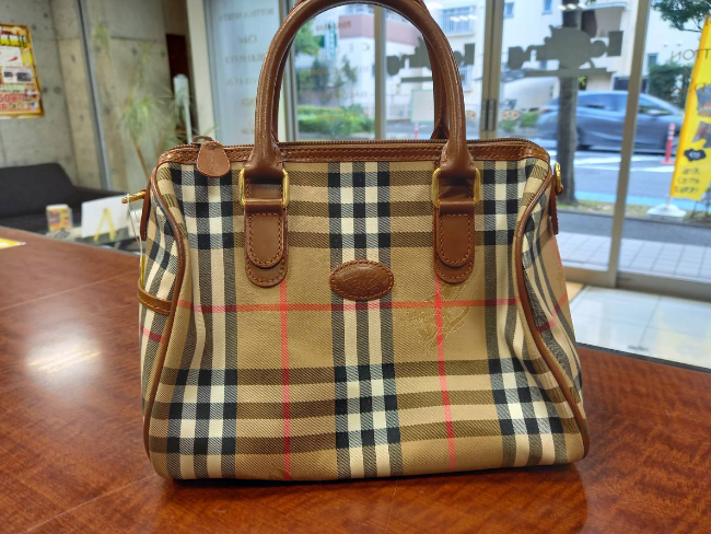 バーバリー ノバチェック ミニボストンバッグを買取|横浜|横浜