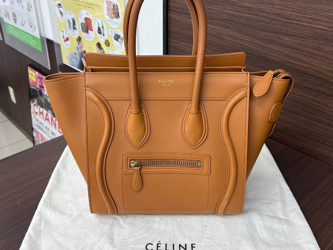 CELINE セリーヌ ラゲージ 楽しま マイクロ オレンジ
