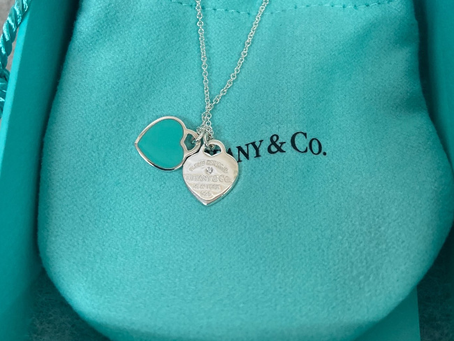 ティファニーリターントゥハートブルーミディアムシルバーネックレス925