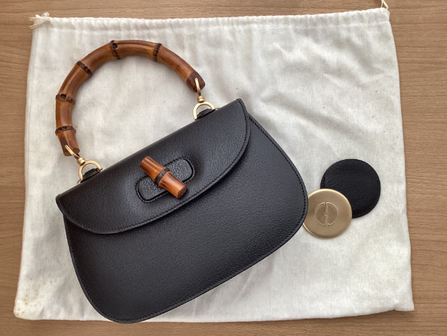 グッチ バンブーハンドル ミラー付き レザーバッグ 000 1364 0633を  