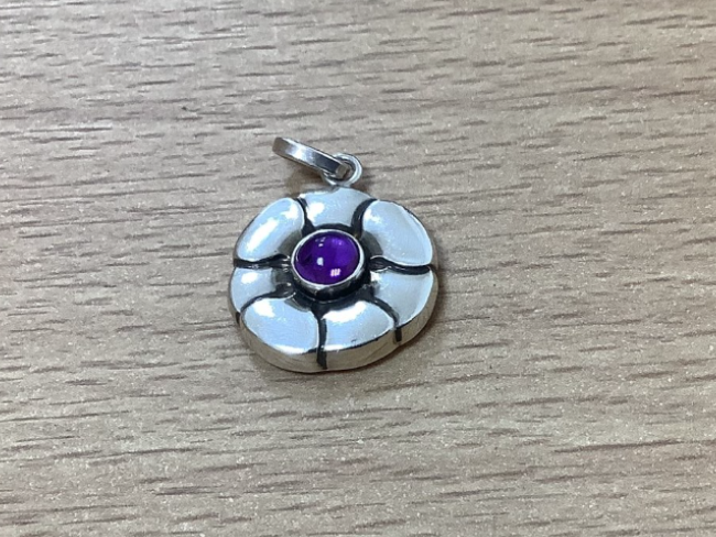 ジョージジェンセン ネックレス イヤーペンダント 紫石 SV925 中古  