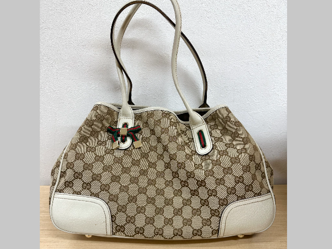グッチ GGキャンバストートバッグ シェリーリボン付き 163805を買取 