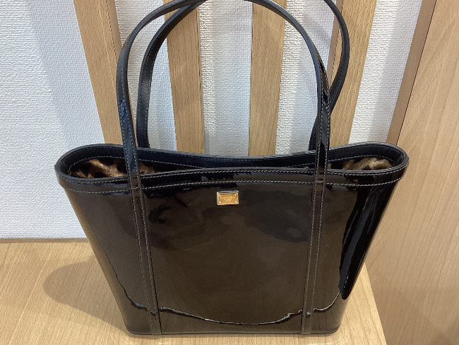 ドルチェ&ガッバーナ ドルガバ トートバッグ ハンドバッグ エナメル 黒  