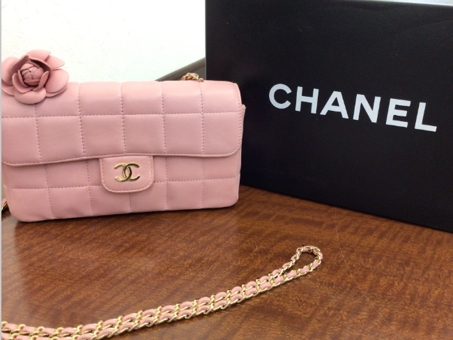 CHANEL シャネル チョコバー ラムスキン ピンク チェーン ショルダー 