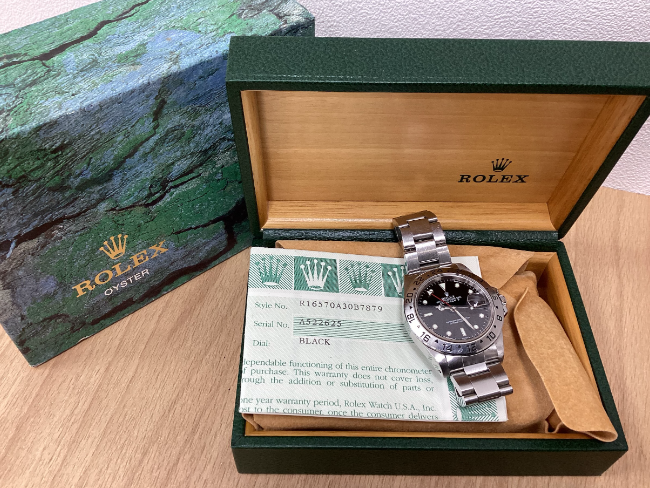 ロレックス　Rolex 時計箱　2ヶセット ROLEX 16570 エクスプローラ2 白文字盤 S番 メンズ 箱付き【中古