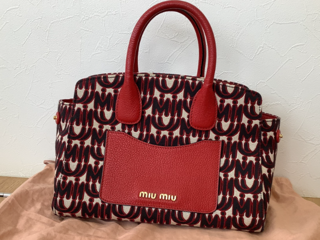 ミュウミュウ ジャガードロゴ 2wayバッグを買取｜大阪府大阪狭山市 