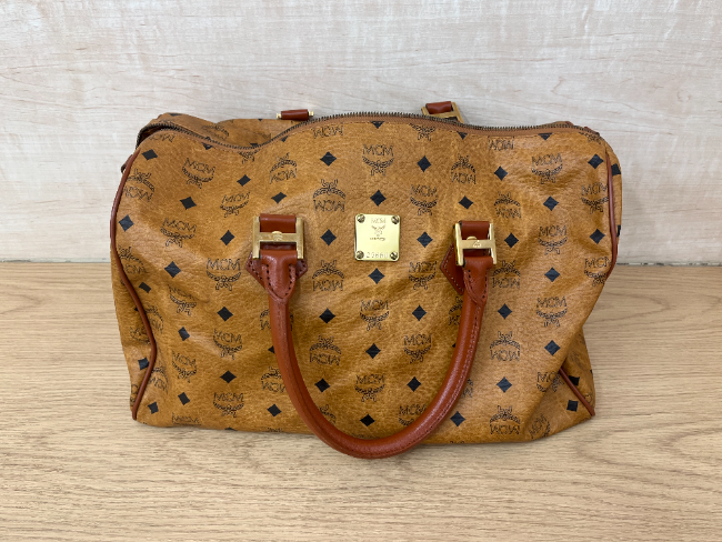 MCM ボストンバッグ MCM エムシーエム ミニボストン バッグ 白 モノグラム