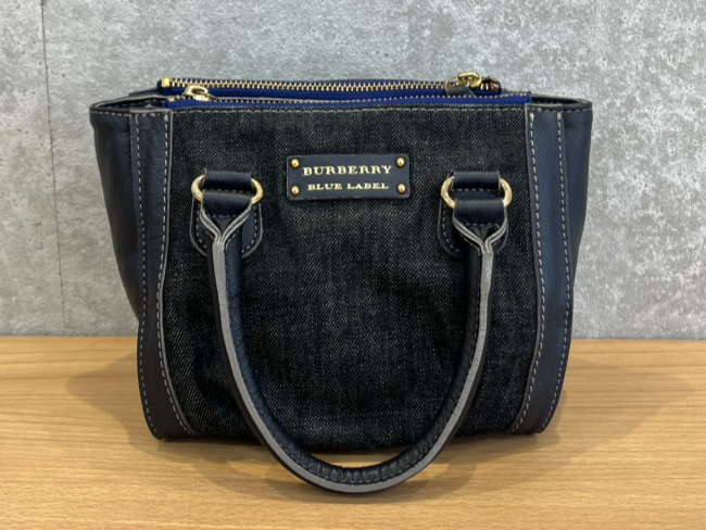 バーバリーブルーレーベルショルダーバッグキャンバス レザー