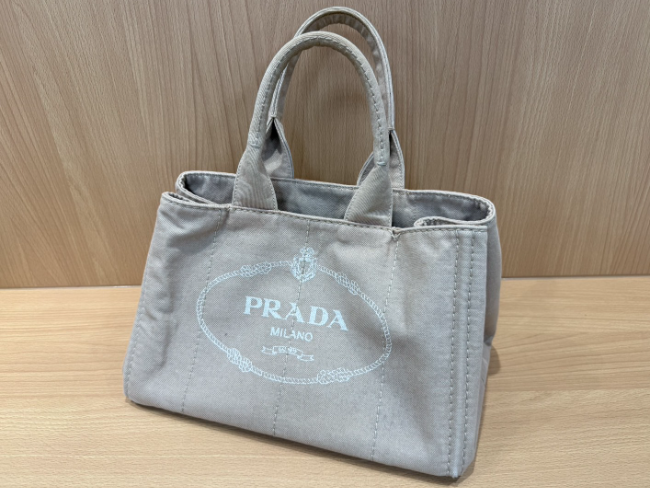 PRADA トートバッグ グレーNUBE キャンバス PRADA トートバッグ グレーNUBE キャンバス 【公式通販】