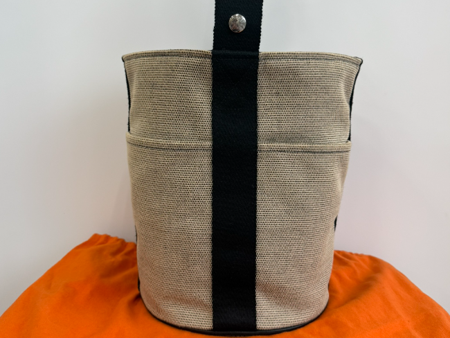 HERMES エルメス サクソー PM ハンドバッグ - ベージュ ブラック