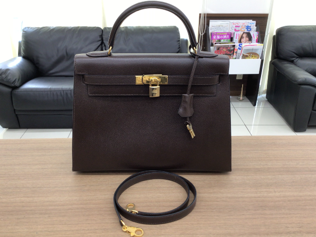 エルメス クシュベル ケリー32 ダークブラウン 〇A刻印
