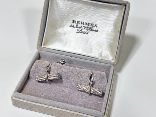 エルメス シルバー刻印 カフス ロープ