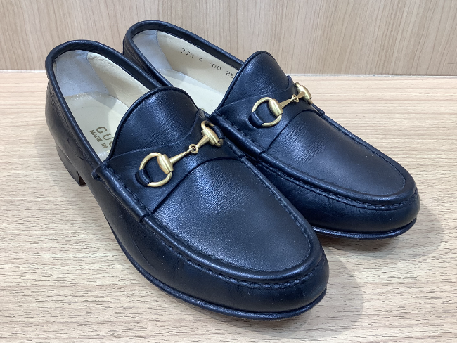 買取見積書有り GUCCI グッチ ホースビットローファー 37ハーフ 男女