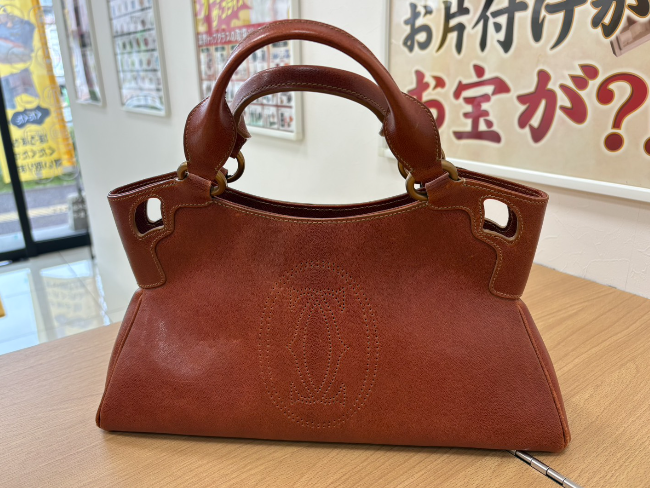 美品　Cartierカルティエ　マルチェロ　ブラウン Cartier（カルティエ） ハンドバッグ マルチェロ ドゥ レザー ブラウン